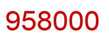Number 958000 red image