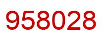 Number 958028 red image
