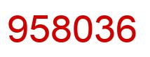Number 958036 red image