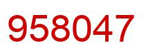 Number 958047 red image