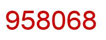 Number 958068 red image