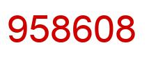 Number 958608 red image
