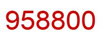 Number 958800 red image
