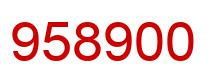 Number 958900 red image