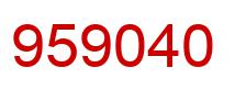 Number 959040 red image