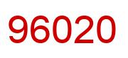 Number 96020 red image