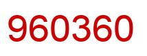 Number 960360 red image