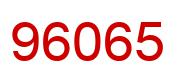 Number 96065 red image