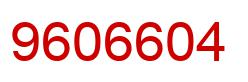 Number 9606604 red image