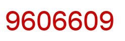 Number 9606609 red image