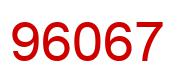 Number 96067 red image