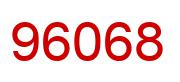 Number 96068 red image