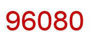 Number 96080 red image