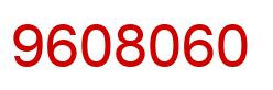 Number 9608060 red image