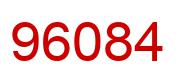 Number 96084 red image