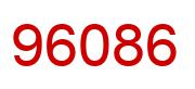 Number 96086 red image