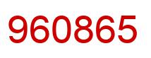 Number 960865 red image