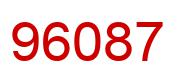 Number 96087 red image