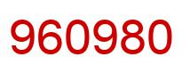 Number 960980 red image