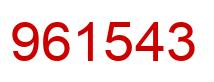 Number 961543 red image