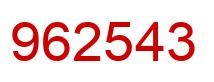 Number 962543 red image