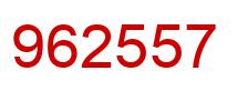 Number 962557 red image