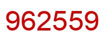 Number 962559 red image