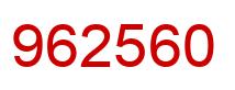 Number 962560 red image
