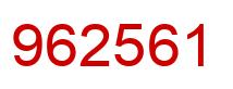 Number 962561 red image