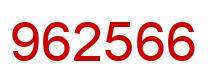 Number 962566 red image