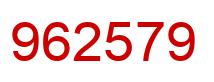 Number 962579 red image
