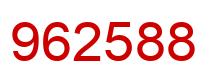 Number 962588 red image