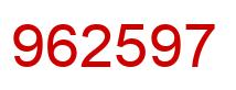 Number 962597 red image