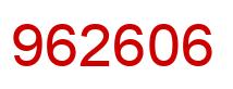 Number 962606 red image