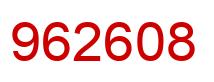 Number 962608 red image