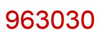 Number 963030 red image