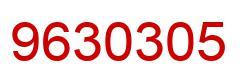 Number 9630305 red image