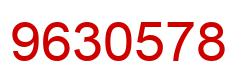 Number 9630578 red image