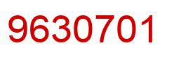 Number 9630701 red image