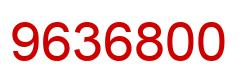 Number 9636800 red image