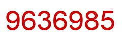 Number 9636985 red image