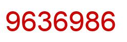Number 9636986 red image