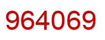 Number 964069 red image