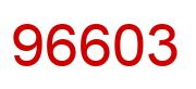 Number 96603 red image