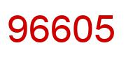 Number 96605 red image