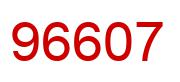 Number 96607 red image