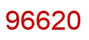 Number 96620 red image