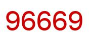 Number 96669 red image