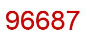Number 96687 red image