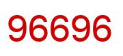 Number 96696 red image